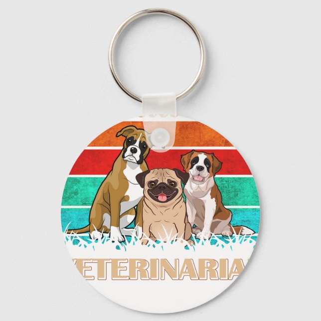 Future Veterinarian - Cute Aspiring Vets Key Ring (Front)