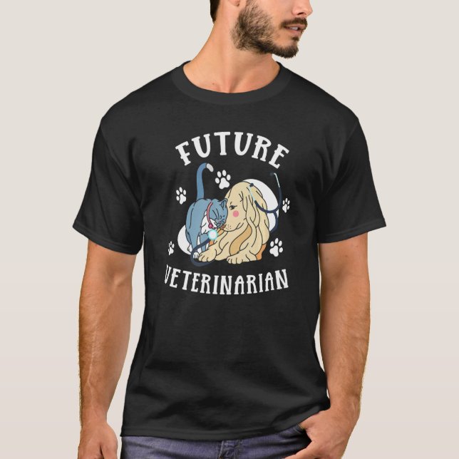 Future Veterinarian Girl Cute Cat Dog T-Shirt (Front)