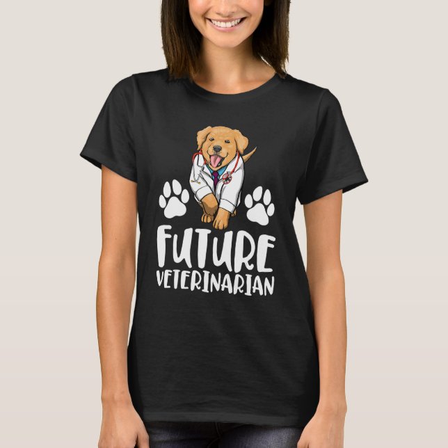 Future Veterinarian Labrador  Women Love Doggy Doc T-Shirt (Front)