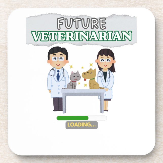 Future Veterinarian Loading – Vet Student Design Coaster (Front)