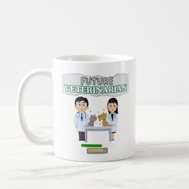 Future Veterinarian Loading – Vet Student Design Coffee Mug (Left)