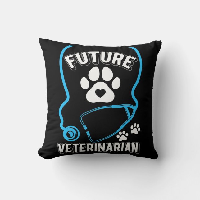Future Veterinarian Stethoscope Funny Cushion (Front)