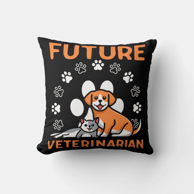 Future Veterinarian Student Vet Tech Pet Lover Cushion (Front)
