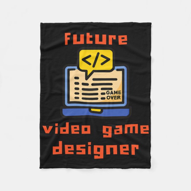 Future Video Game Designer Programmer Coder  Fleece Blanket (Front)