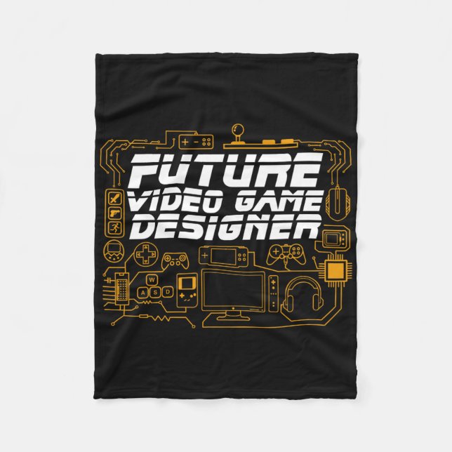 Future Video Game Designer Programmer Coding Gamer Fleece Blanket (Front)