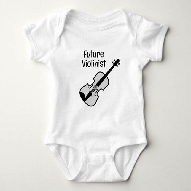 Future violinist adorable baby bodysuit design (Front)