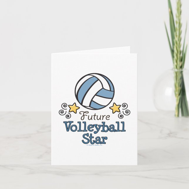 Future Volleyball Star Blank Note Card (Front)