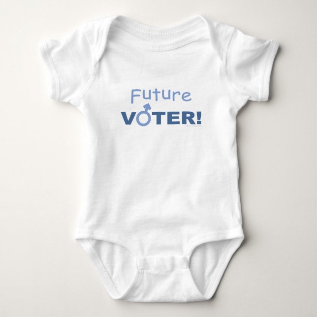 Future Voter! Boy's Romper Baby Bodysuit (Front)