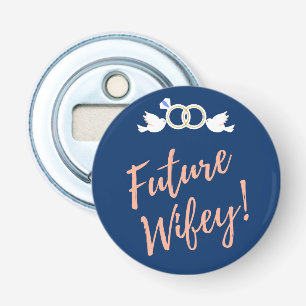 Future Wifey Love Birds in Deep Blue Bottle Opener