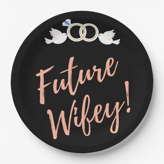 Future Wifey Love Birds  Paper Plate (Front)