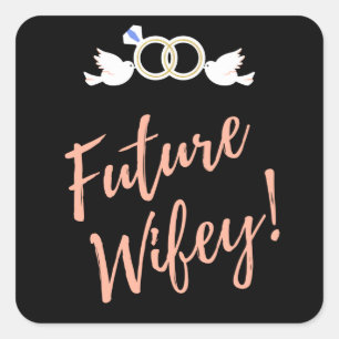 Future Wifey Love Birds Square Sticker