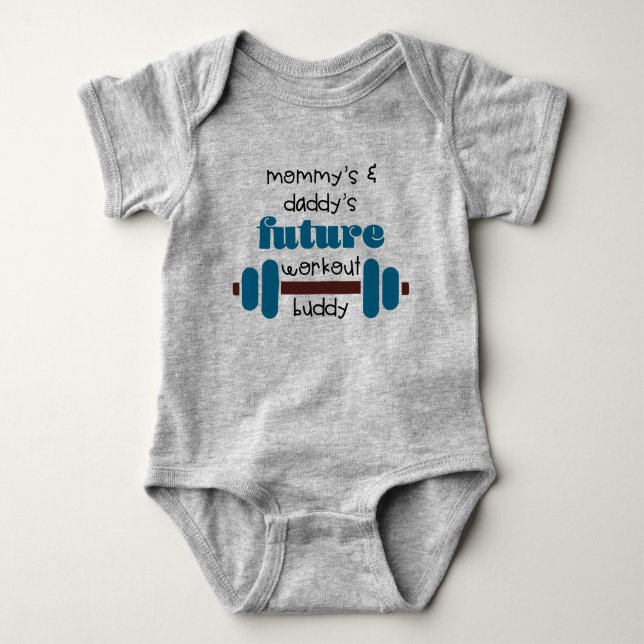 Future workout buddy baby bodysuit (Front)