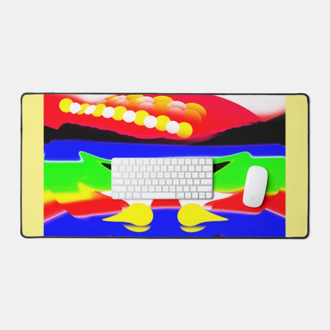 Future world art desk mat (Keyboard & Mouse)