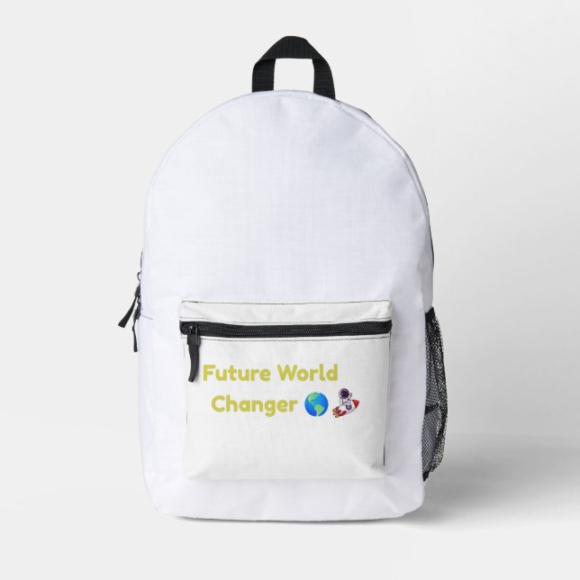 Future World Changer Kids School Backpack (Front)