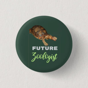 future zoologist - tortoise 3 cm round badge