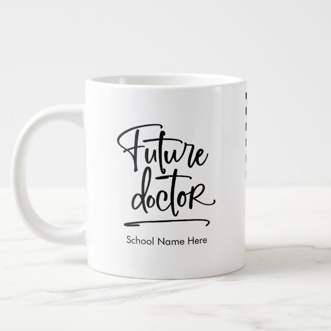 Futured Doctor Personalised Chequered Large Coffee Mug (Left)