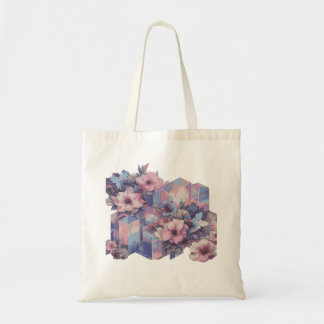 Futurism Tinted Floral Design Tote Bag
