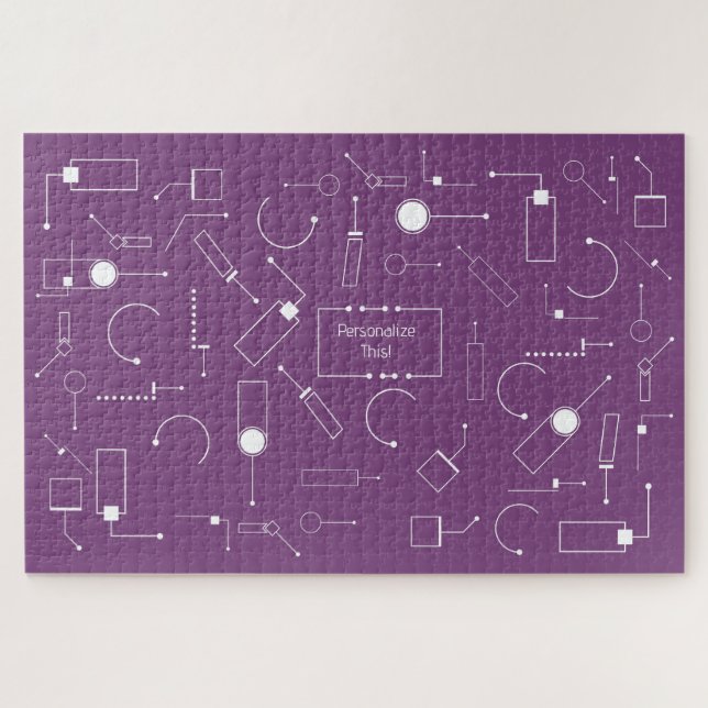 Futurist Pattern: Mulberry 004 Jigsaw Puzzle (Horizontal)