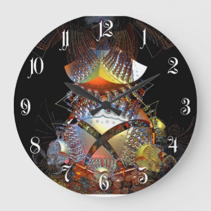 Futuristic 3D fractal Large Clock