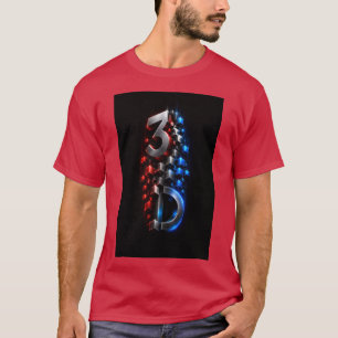 Futuristic 3D Geometric Cube Design T-Shirt