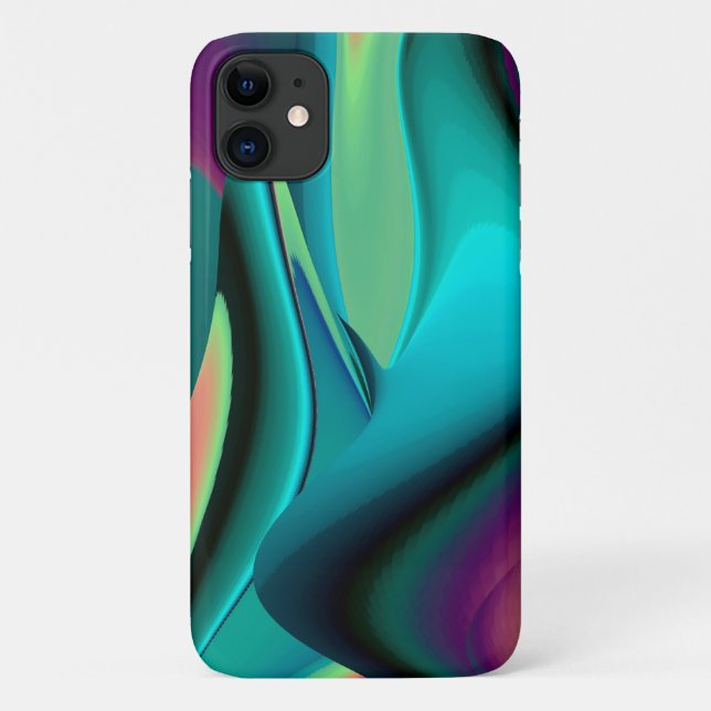 Futuristic Abstract 3D Metallic Rainbow Art Case-Mate iPhone Case (Back)