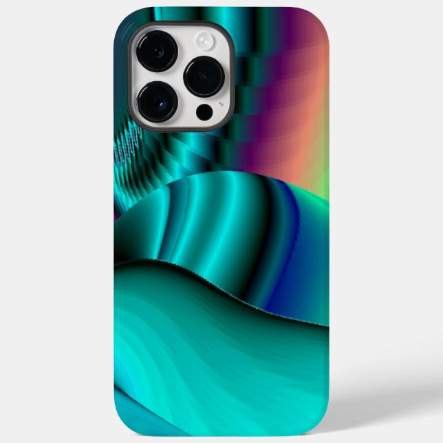 Futuristic Abstract 3D Metallic Rainbow Art Case-Mate iPhone Case (Back)