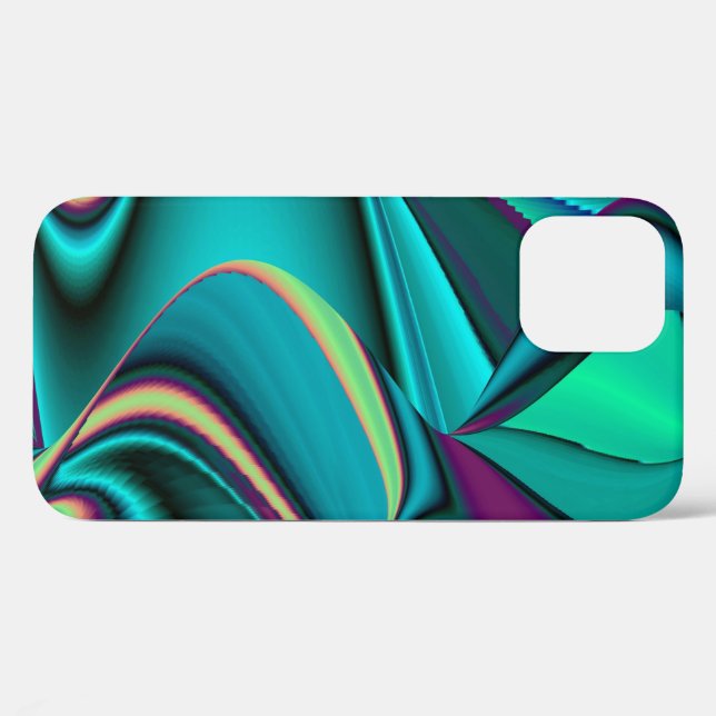 Futuristic Abstract 3D Metallic Rainbow Art Case-Mate iPhone Case (Back (Horizontal))