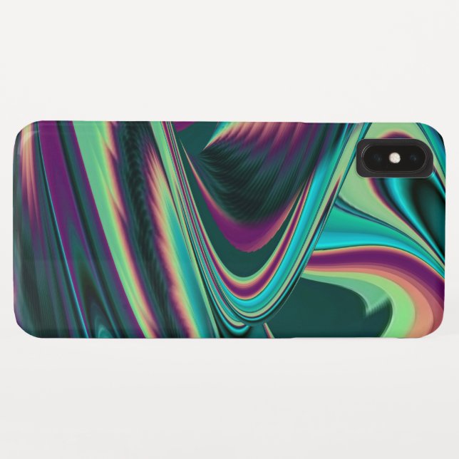 Futuristic Abstract 3D Metallic Rainbow Art Case-Mate iPhone Case (Back (Horizontal))