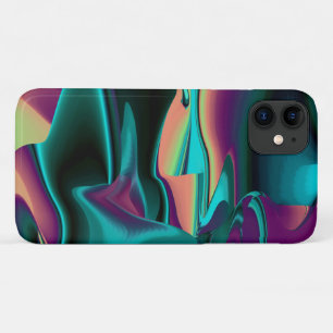Futuristic Abstract 3D Metallic Rainbow Art iPhone 11 Case