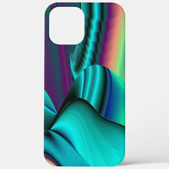 Futuristic Abstract 3D Metallic Rainbow Art Case-Mate iPhone Case (Back)