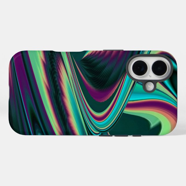 Futuristic Abstract 3D Metallic Rainbow Art Case-Mate iPhone Case (Back (Horizontal))
