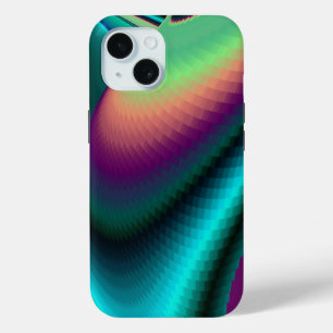 Futuristic Abstract 3D Metallic Rainbow Art iPhone 15 Case