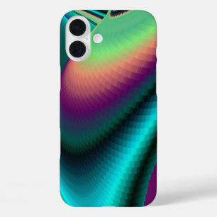 Futuristic Abstract 3D Metallic Rainbow Art iPhone 16 Plus Case