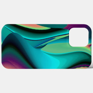 Futuristic Abstract 3D Metallic Rainbow Art iPhone 13 Pro Max Case