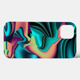 Futuristic Abstract 3D Metallic Rainbow Art iPhone 13 Case
