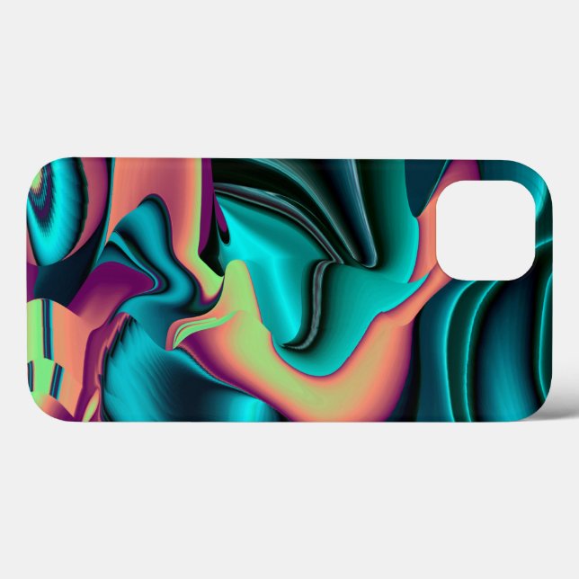 Futuristic Abstract 3D Metallic Rainbow Art Case-Mate iPhone Case (Back (Horizontal))