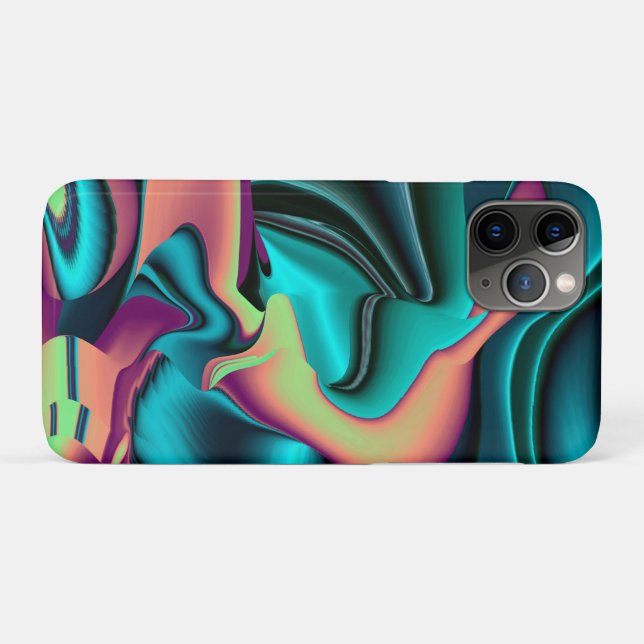 Futuristic Abstract 3D Metallic Rainbow Art Case-Mate iPhone Case (Back (Horizontal))