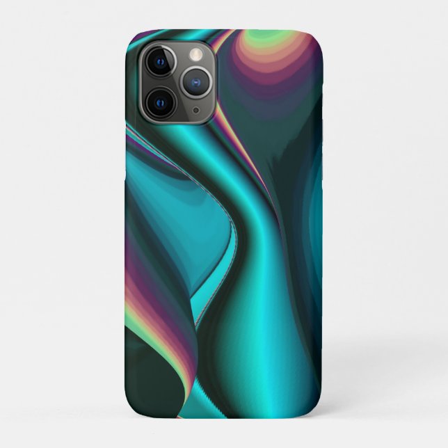 Futuristic Abstract 3D Metallic Rainbow Art Case-Mate iPhone Case (Back)