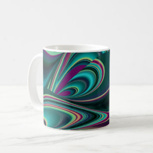 Futuristic Abstract 3D Metallic Rainbow Art Coffee Mug