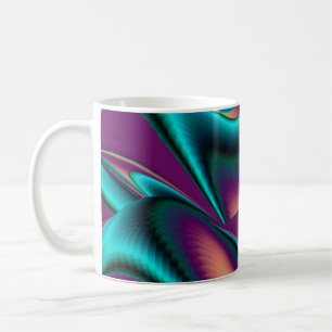 Futuristic Abstract 3D Metallic Rainbow Art Coffee Mug