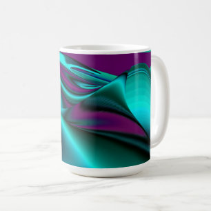Futuristic Abstract 3D Metallic Rainbow Art Coffee Mug