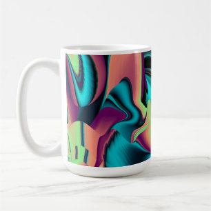 Futuristic Abstract 3D Metallic Rainbow Art Coffee Mug