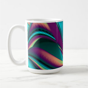 Futuristic Abstract 3D Metallic Rainbow Art Coffee Mug