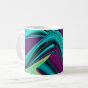 Futuristic Abstract 3D Metallic Rainbow Art Coffee Mug