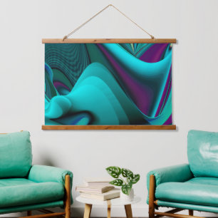 Futuristic Abstract 3D Metallic Rainbow Art Hanging Tapestry