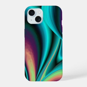 Futuristic Abstract 3D Metallic Rainbow Art iPhone 15 Case