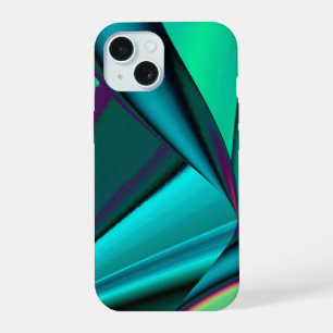 Futuristic Abstract 3D Metallic Rainbow Art iPhone 15 Case