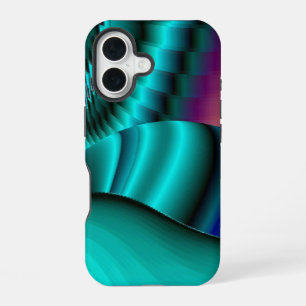 Futuristic Abstract 3D Metallic Rainbow Art iPhone 16 Case
