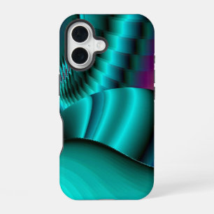 Futuristic Abstract 3D Metallic Rainbow Art iPhone 16 Case