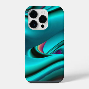 Futuristic Abstract 3D Metallic Rainbow Art iPhone 14 Pro Case